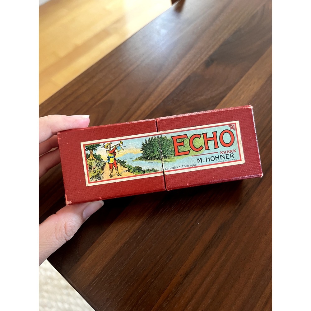 Vintage German ECHO M. HOHNER Harmonica 5" Original Box C